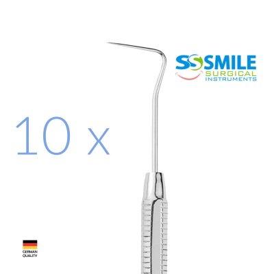 Zgłębnik stomatologiczny, kąt prosty 15 cm, 10 sztuk