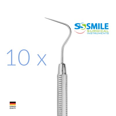 Zgłębnik stomatologiczny, kąt rozwarty 15 cm, 10 sztuk